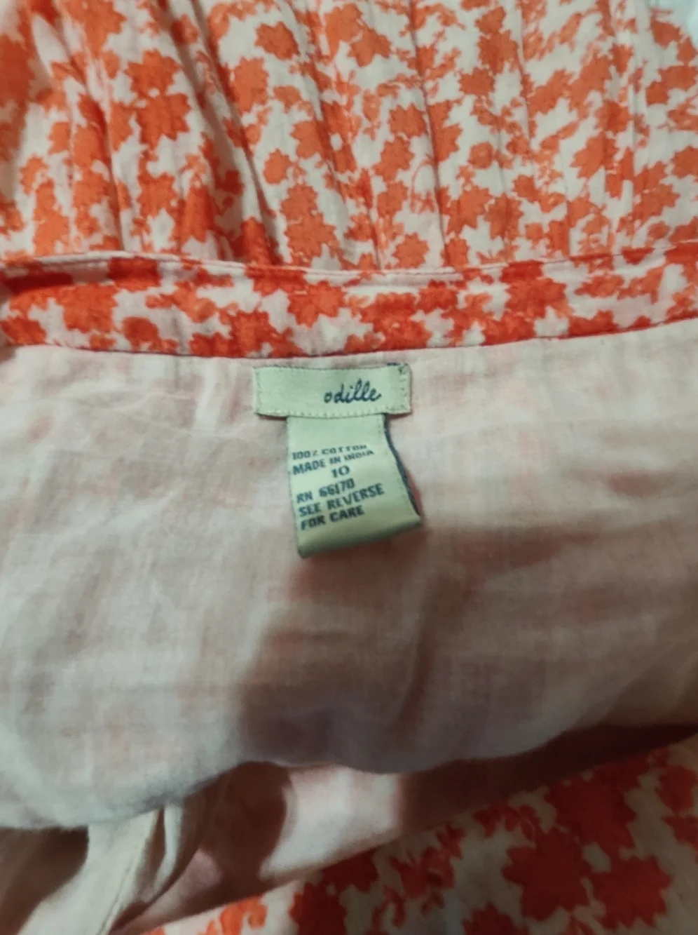 Anthropologie Odille Pleated Floral Cotton Skirt Size 10 Boho